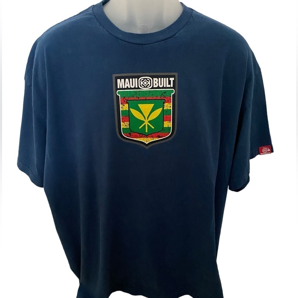 MAUI BUILT Logo Hawaiian Tee Shirt Men XL